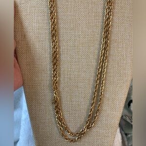 Vintage Crown Trifari 55” Rope‎ Chain Necklace